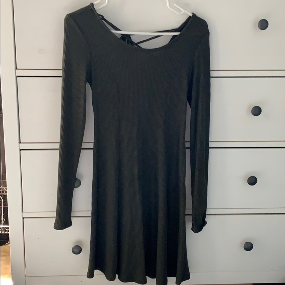 ribbed long sleeve dress